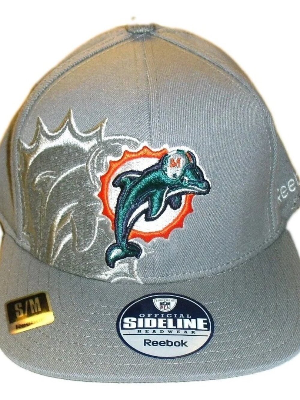 Miami Dolphins Reebok Mens Stretch Fit One Fit hat cap sz. Small/Medium New Nfl